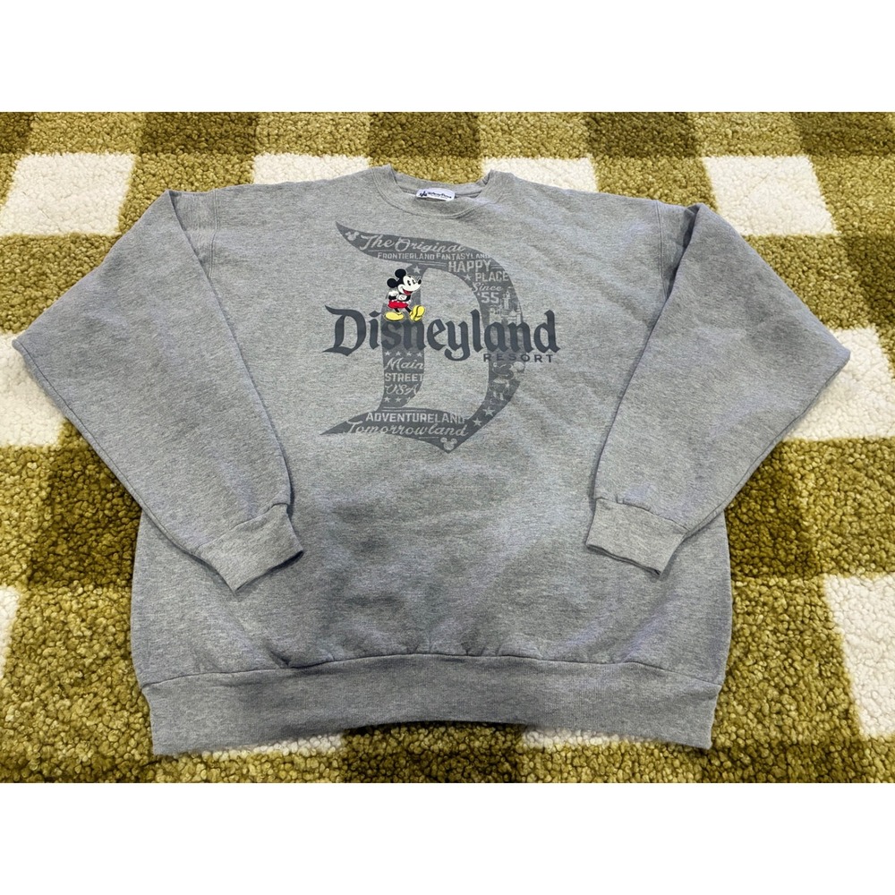 Disney Parks Disneyland Resort Mickey Mouse Gray Sweatshirt Hanes Mens Large